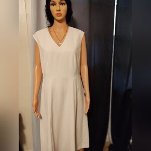 Ann Taylor Elegant White Midi Dress